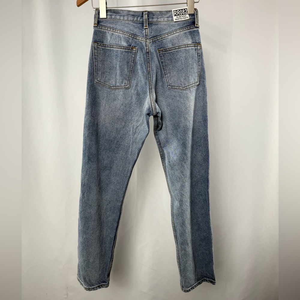 NWT John Galt Slim High Waisted Pants Jeans in Blue Size‎ Small - Picture 4 of 8